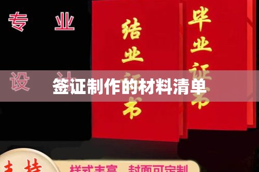 怀宁签证制作的材料清单